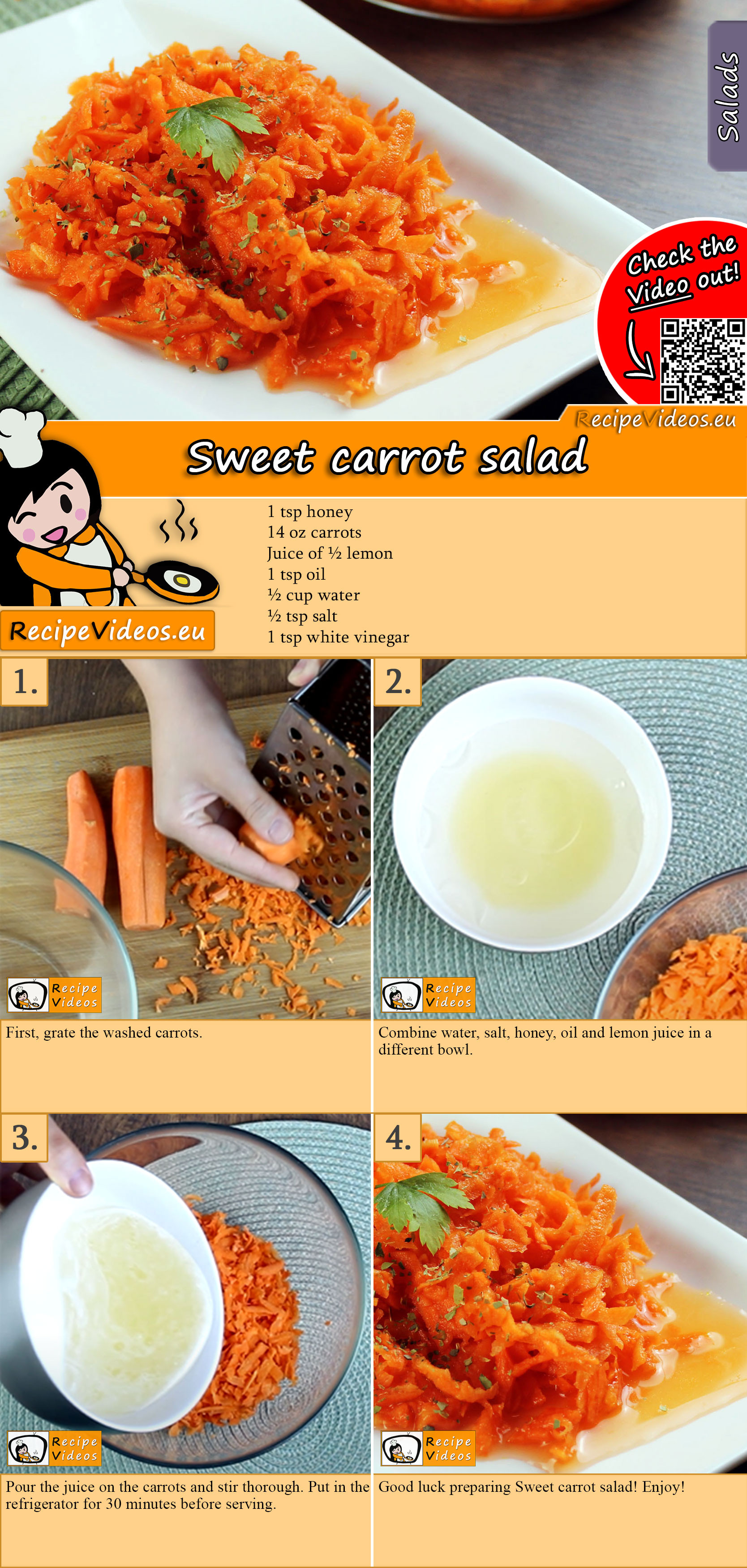 Sweet carrot salad recipe with video