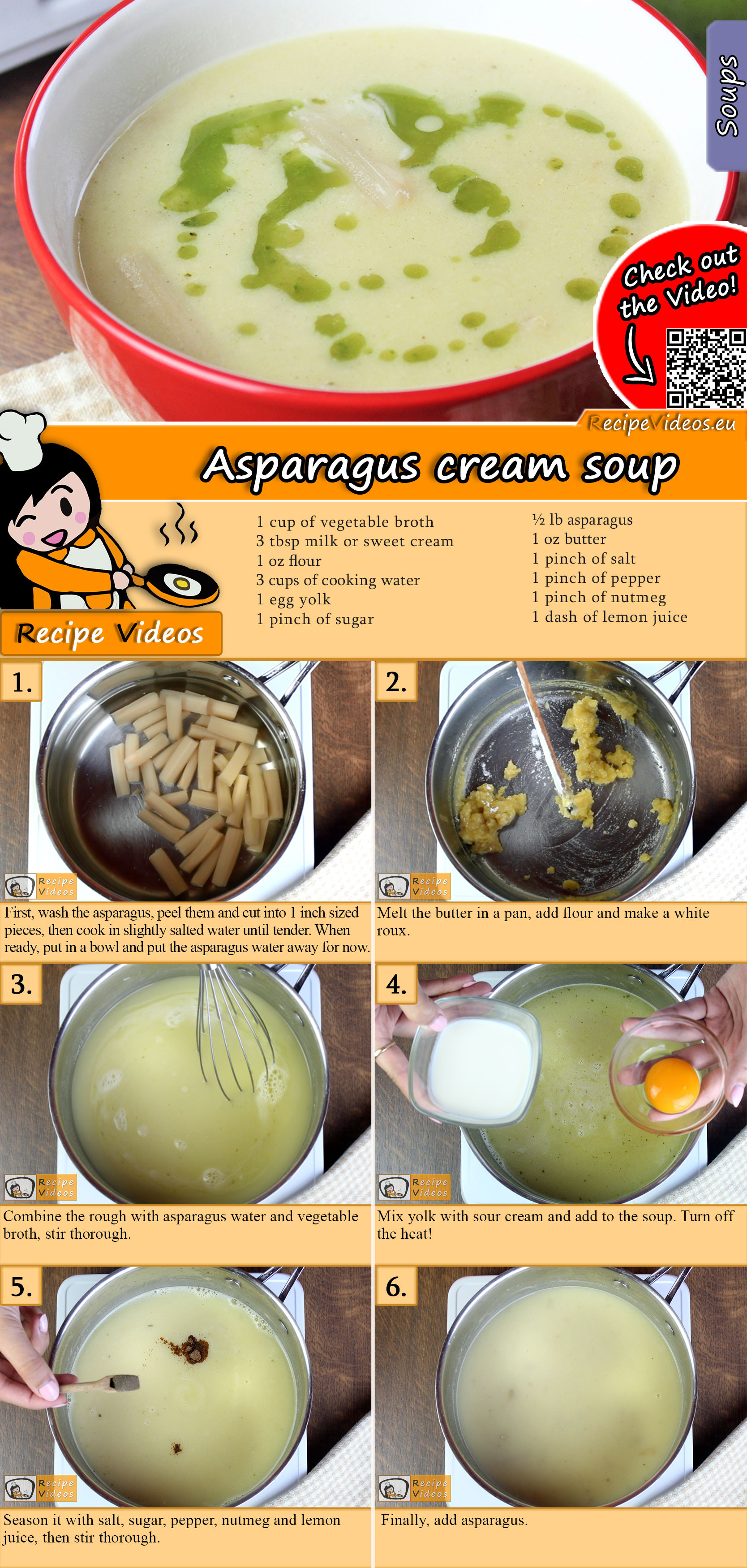 Asparagus cream soup recipe with video