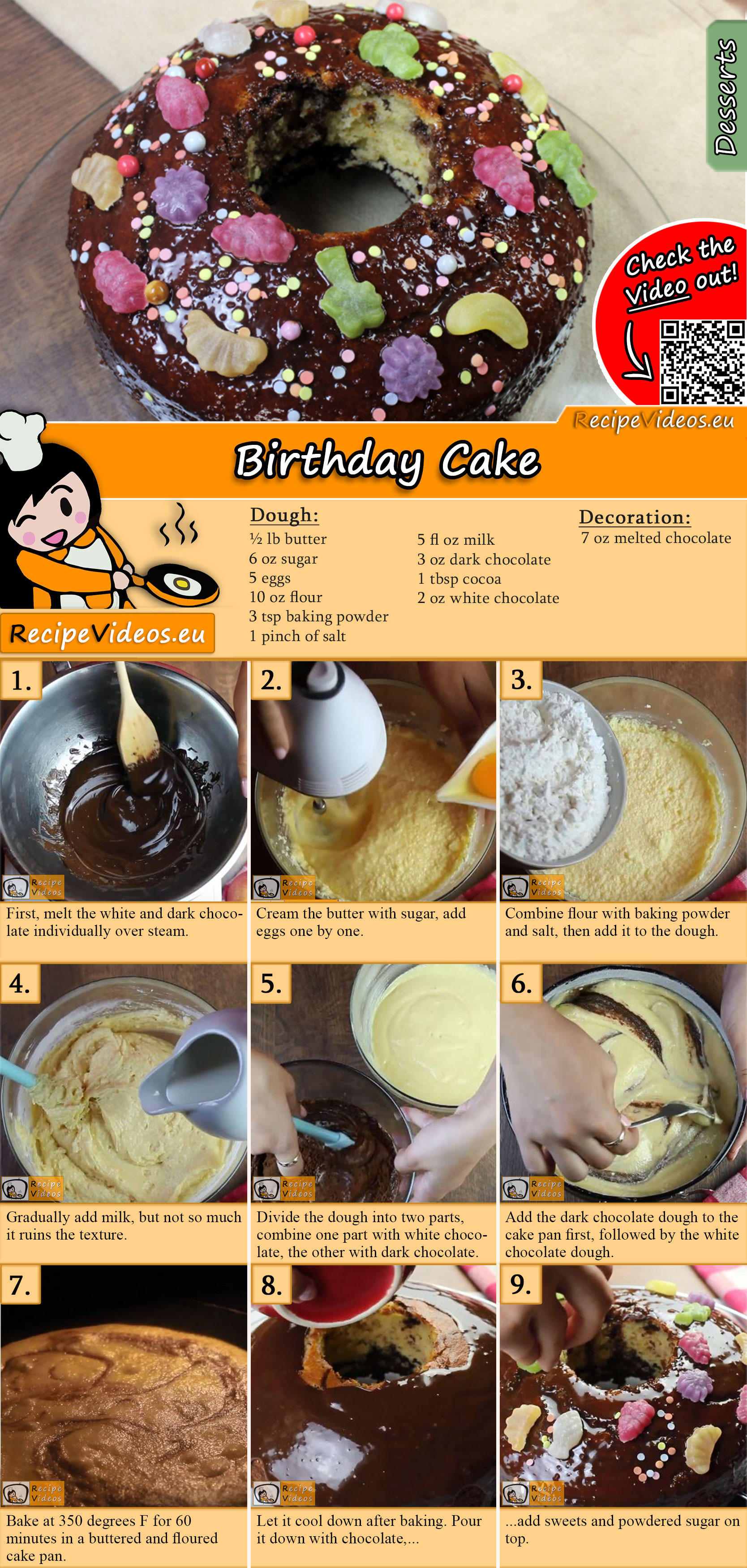 Birthday Cake recipe with video