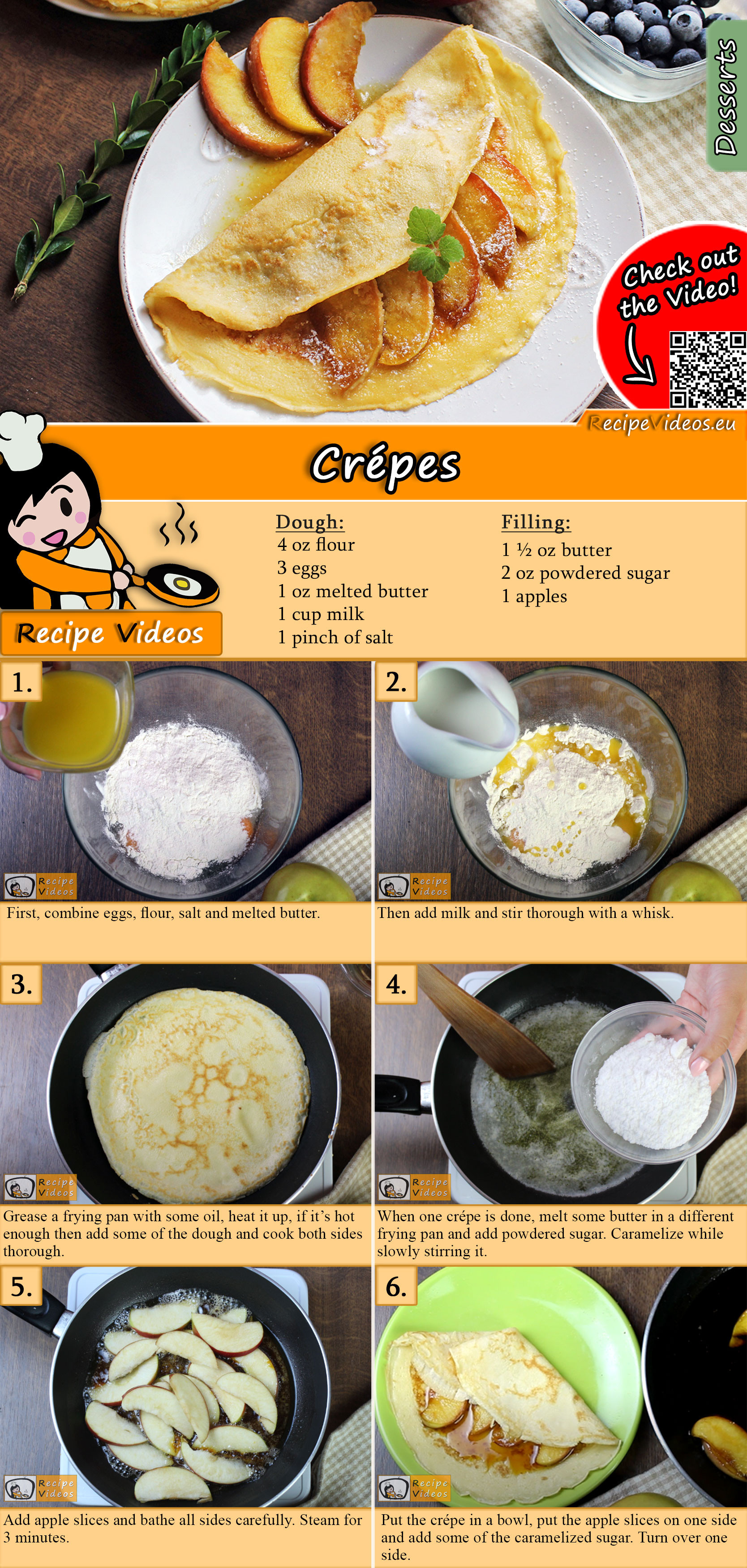 Crépes recipe with video