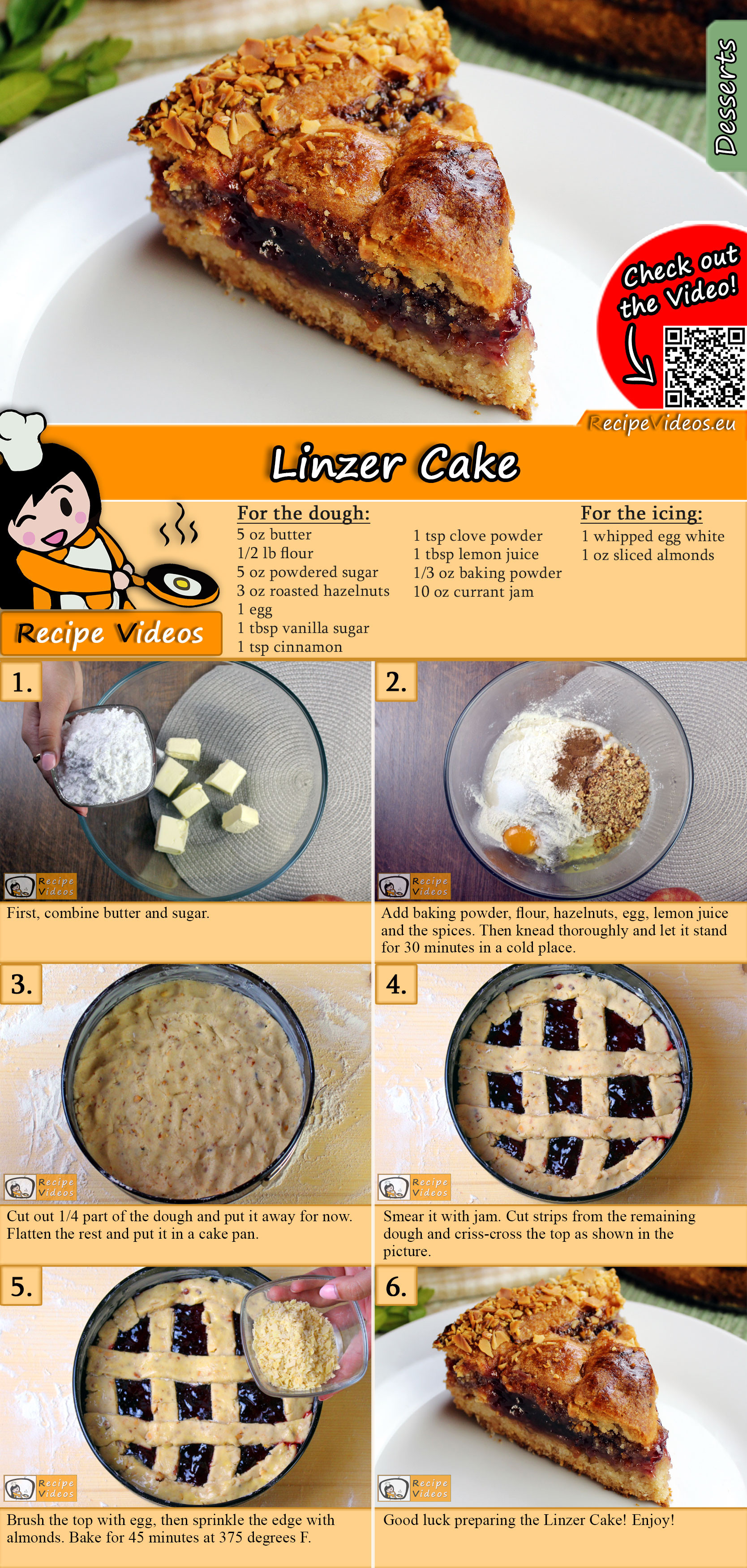 Linzer Cake recipe with video