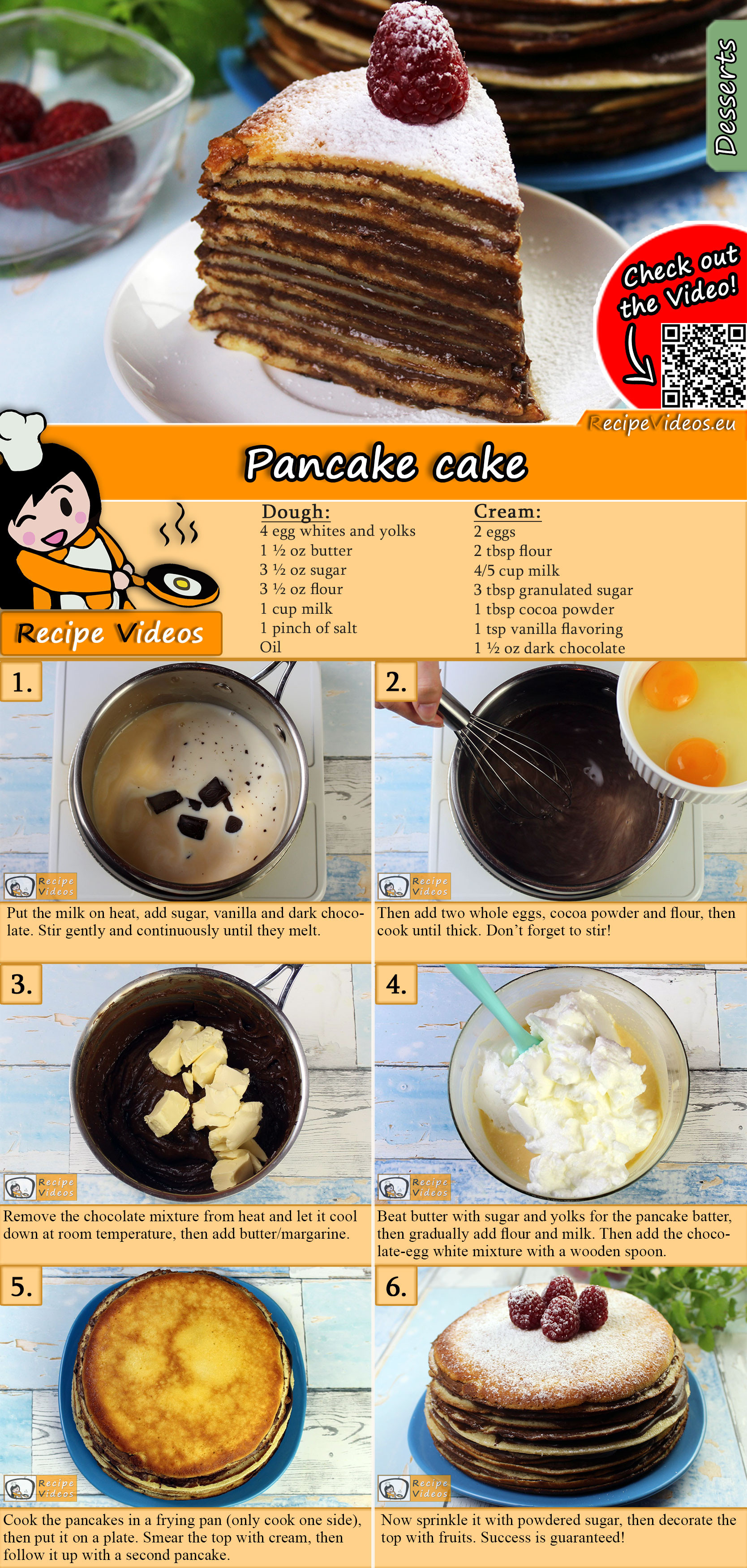Pancake cake recipe with video