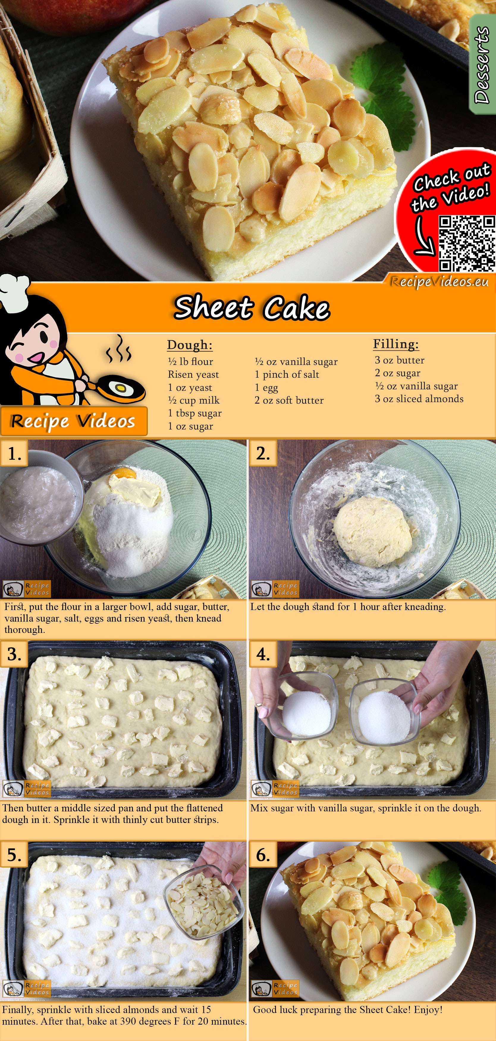 Sheet cake recipe with video