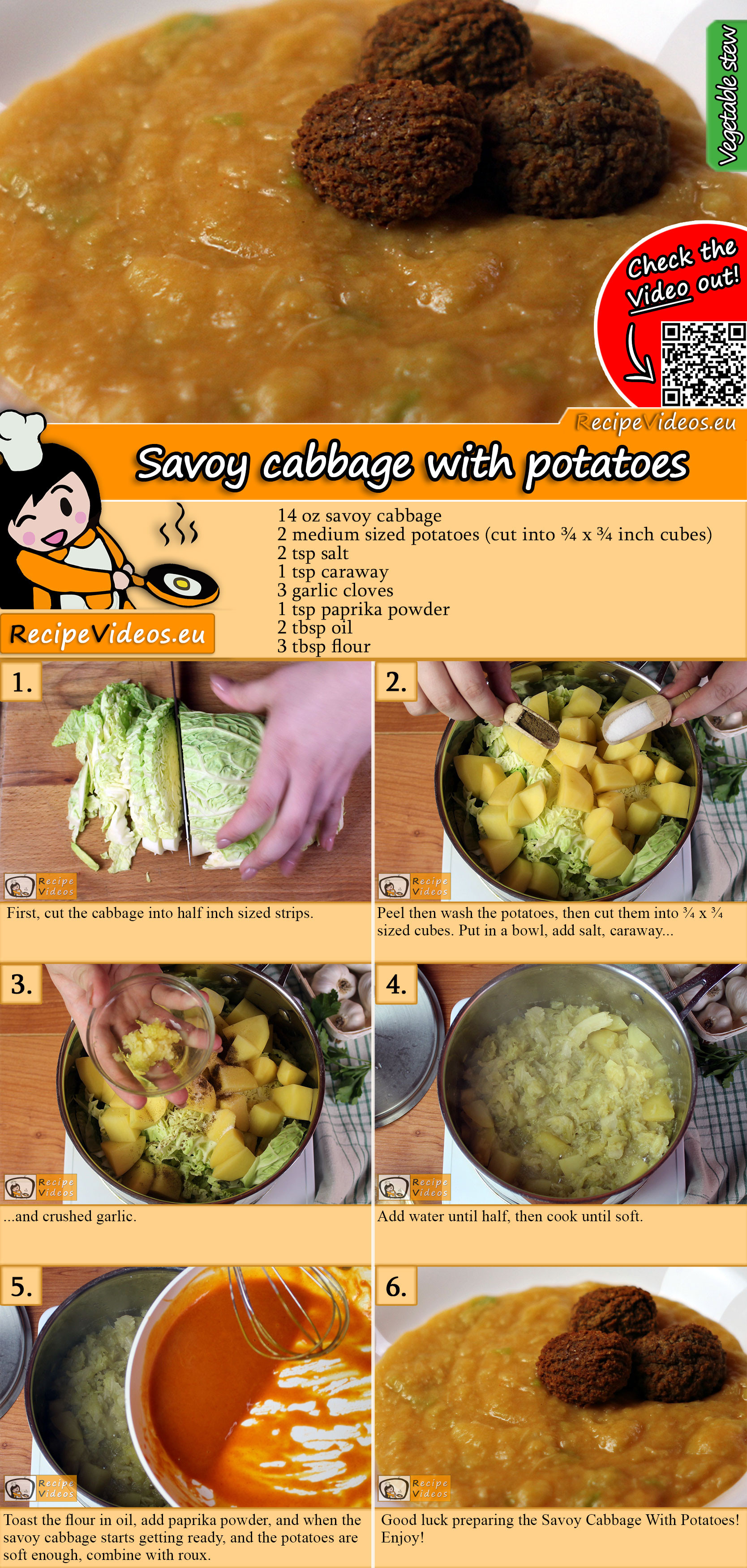 Savoy cabbage with potatoes recipe with video