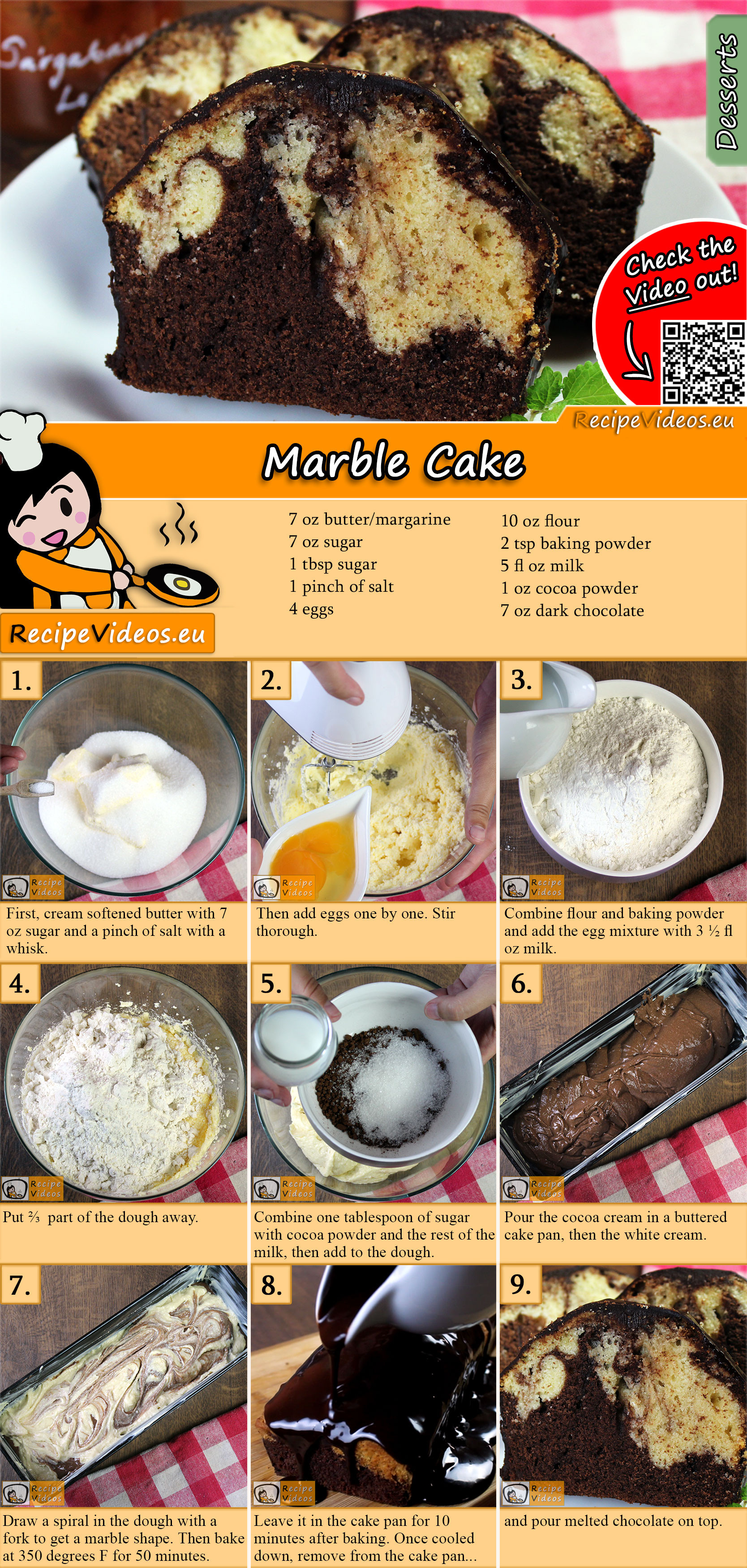 Marble Cake recipe with video