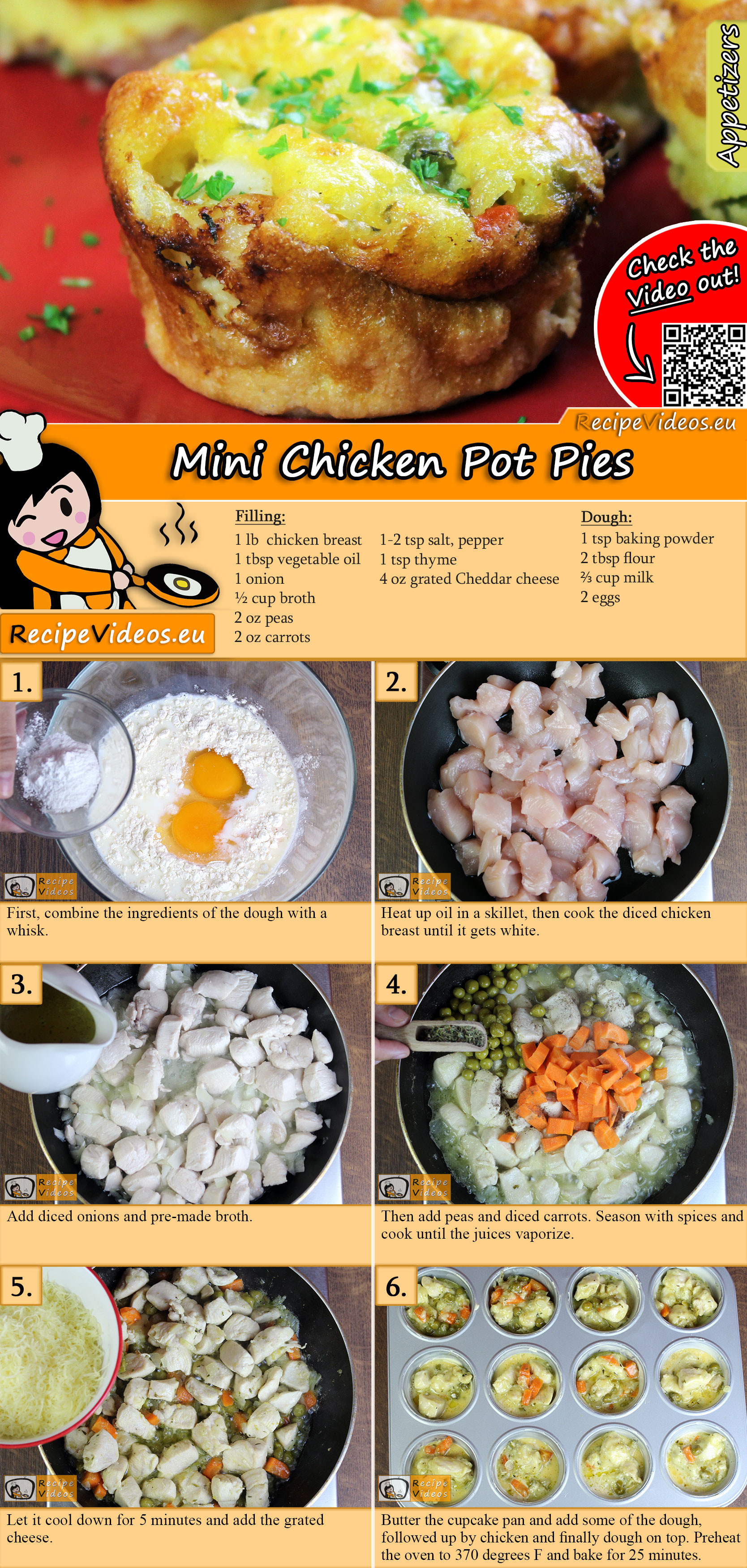 Mini Chicken Pot Pies recipe with video