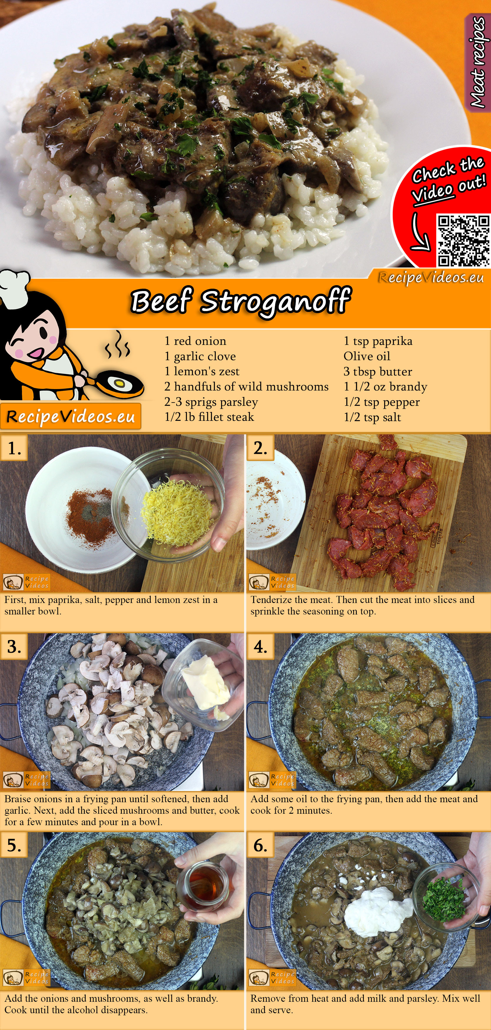 Beef Stroganoff recipe with video