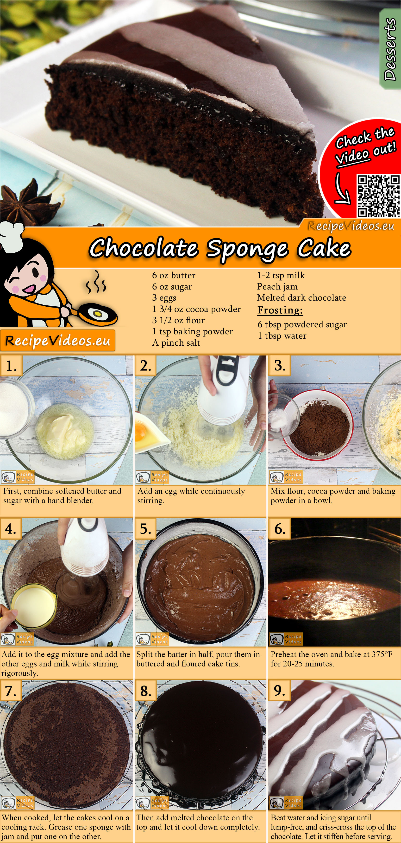 Chocolate Sponge Cake recipe with video