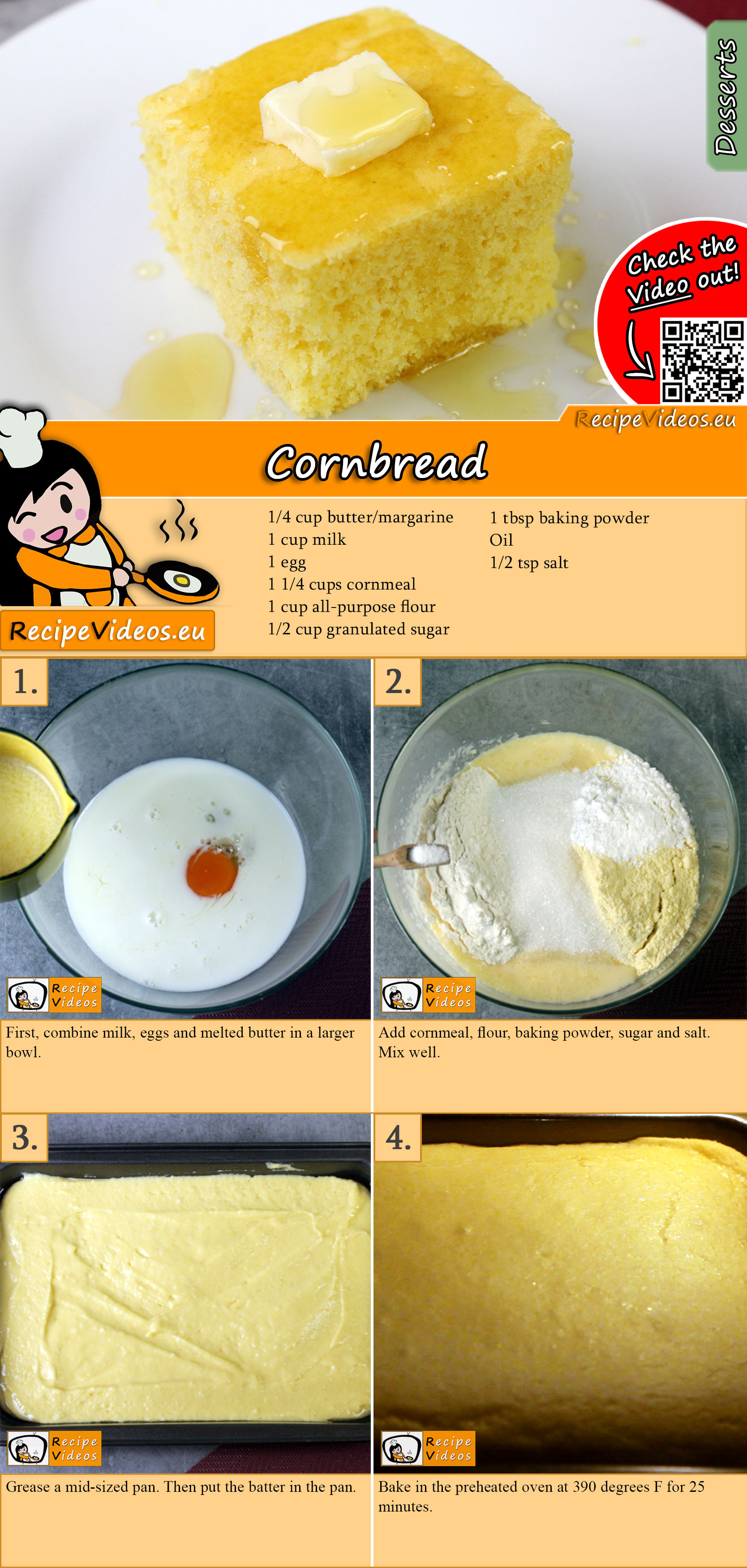 Cornbread recipe with video