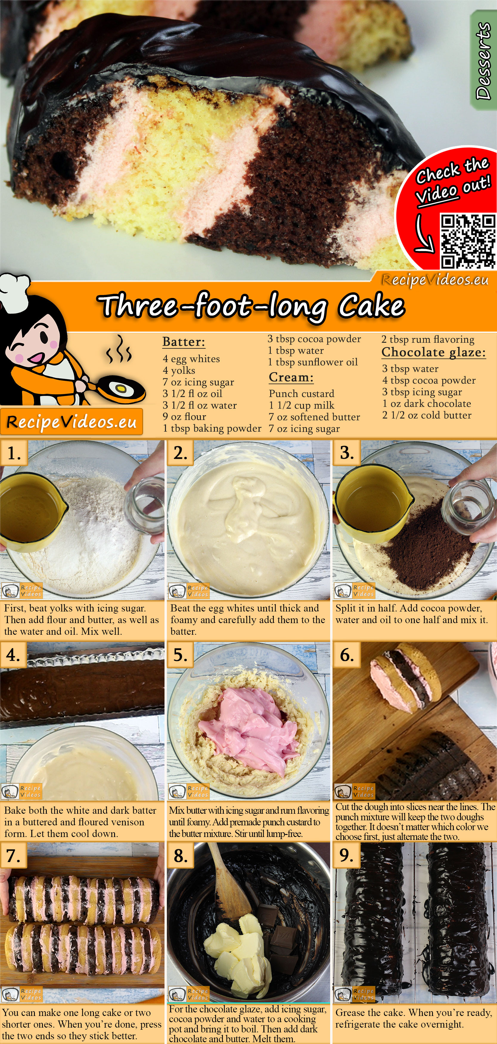 Three-foot-long Cake recipe with video